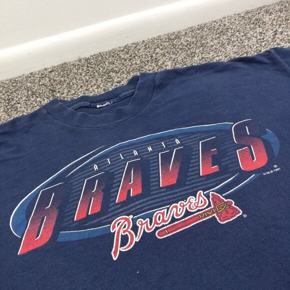 Vintage 1995 Atlanta Braves Shirt Salem Sportswear Mens XL USA Made - Picture 3 of 9